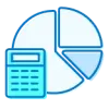 Icon of pie chart and calculator